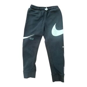 Nike Kids Black Joggers with White Logo